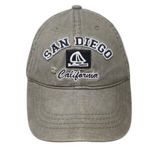 San Diego California Strapback Hat Green One Size Embroidered Solid